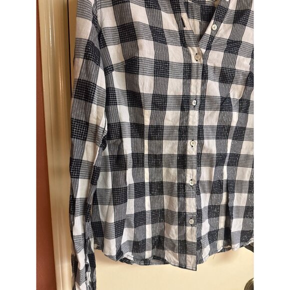Converse One Star Black & White Plaid Button-Up Shirt M - Picture 2 of 7